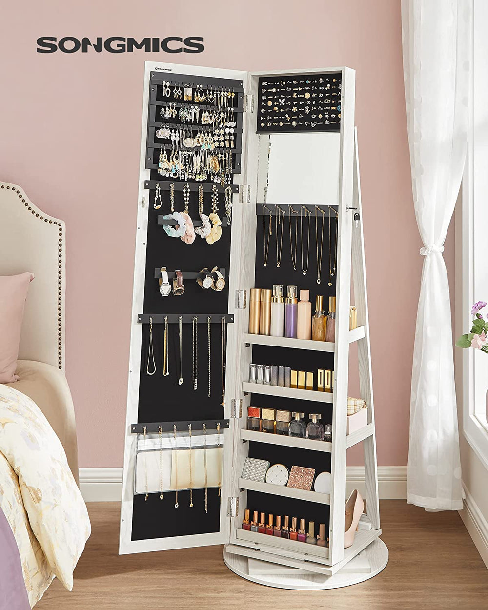 Freestanding Jewellery Cabinet with Full-Length Mirror - Karrari