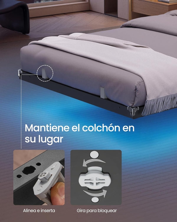 Single Bed Frame (90x190cm) LED Lighting & Electrical Outlets