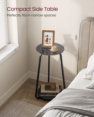 2-Tier Glass Round Side Table - Karrari