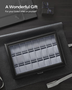 Lockable Watch Box with 24 Slots – Storage Case