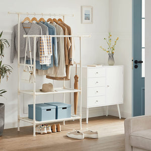 Double Hanging Clothes Rack with Storage Shelves - Karrari