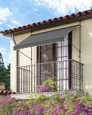 Balcony Awning - Adjustable Sun Shade with Crank Handle - Karrari