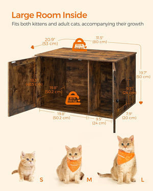 Vintage Cat Litter Tray Cabinet - Doors (Easy Assembly) - Karrari