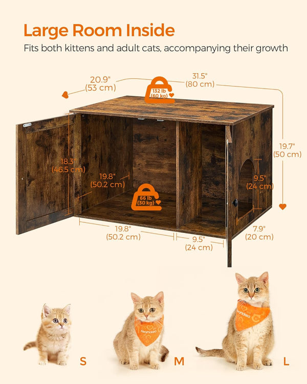 Vintage Cat Litter Tray Cabinet - Doors (Easy Assembly) - Karrari