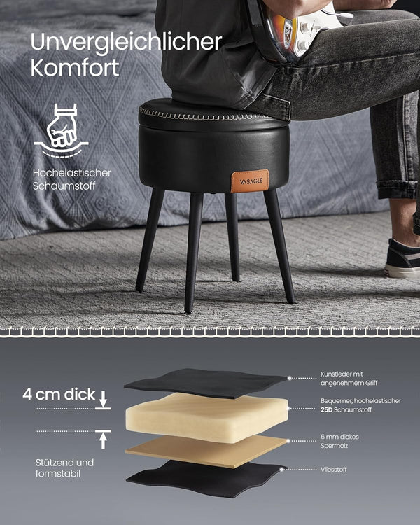 Mid-Century Modern Storage Ottoman Stool - Karrari