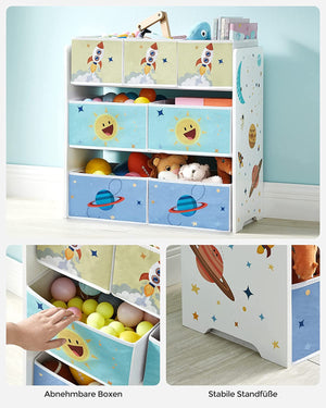 Kids Toy Shelf with 7 Fabric Storage Bins - Karrari