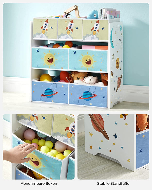 Kids Toy Shelf with 7 Fabric Storage Bins - Karrari