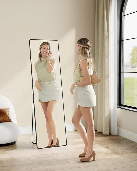 Full Length Mirror, 160 x 50 cm, Rectangle Full Body Mirror with Stand