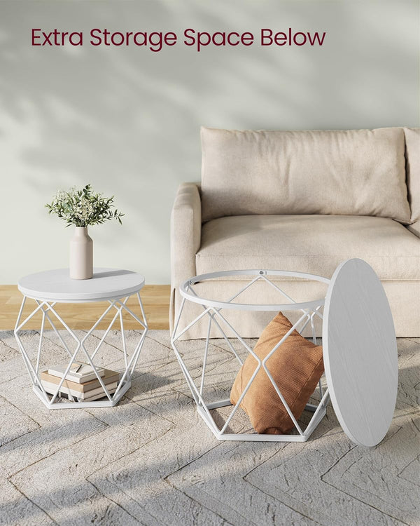 2-Piece Round Coffee Tables with Removable Tops - Karrari