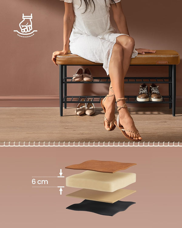 Faux Leather Storage Shoe Bench - Karrari