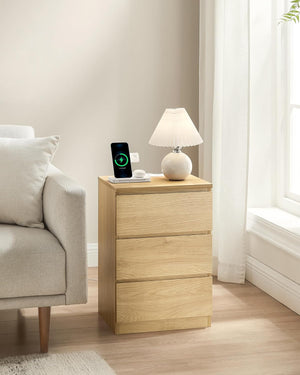 Nightstand with Charging Station – Drawers, AC & USB Ports - Karrari