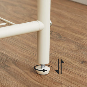 Vintage Coat Rack - 2 Metal Shelves, Cream White - Karrari