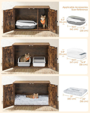 Vintage Cat Litter Tray Cabinet - Doors (Easy Assembly) - Karrari