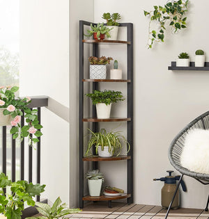 Bookcase, Corner Shelf with 5-Tier Shelves