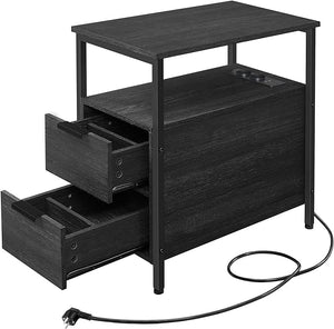 Side Table with Power Strip & Drawers - Karrari