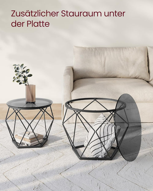 2-Piece Round Coffee Tables with Removable Tops