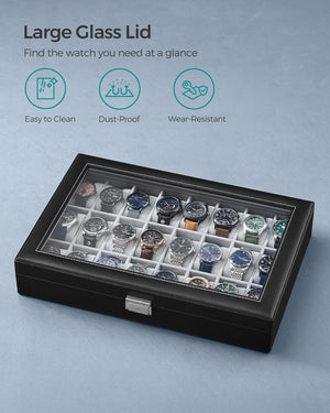 Lockable Watch Box with 24 Slots – Storage Case