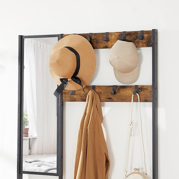 Coat Rack with Mirror, Bench & Shoe Storage - Karrari