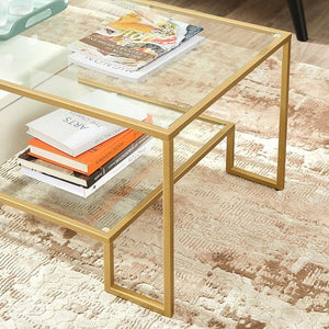 Gold Glass Coffee Table - Karrari