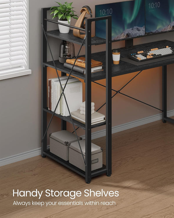 Computer Desk with Storage Shelves on Reversible - Karrari