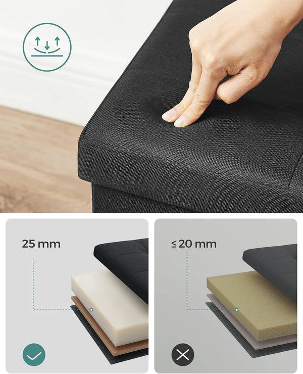 Storage Ottoman Bench – Folding Footrest Stool