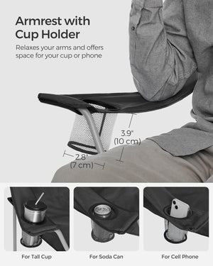 Folding Camping Chairs with Cup Holders (Set of 2)