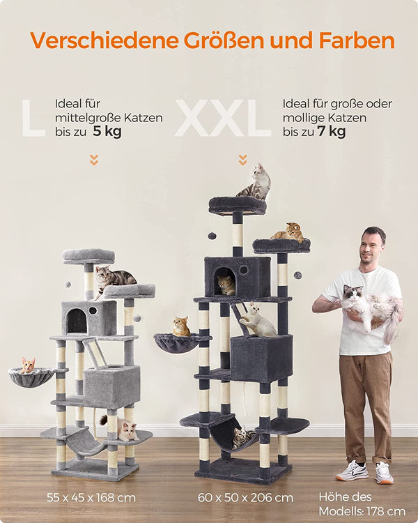 XXL Multi-Level Cat Tree - Scratching Posts & Hammock - Karrari