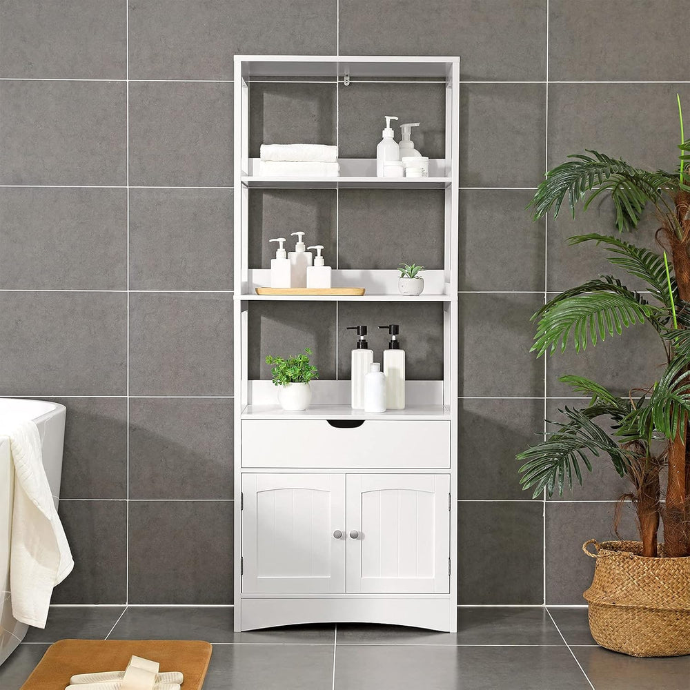 Tall Storage Cabinet – Shelves, Drawer & Door - Karrari