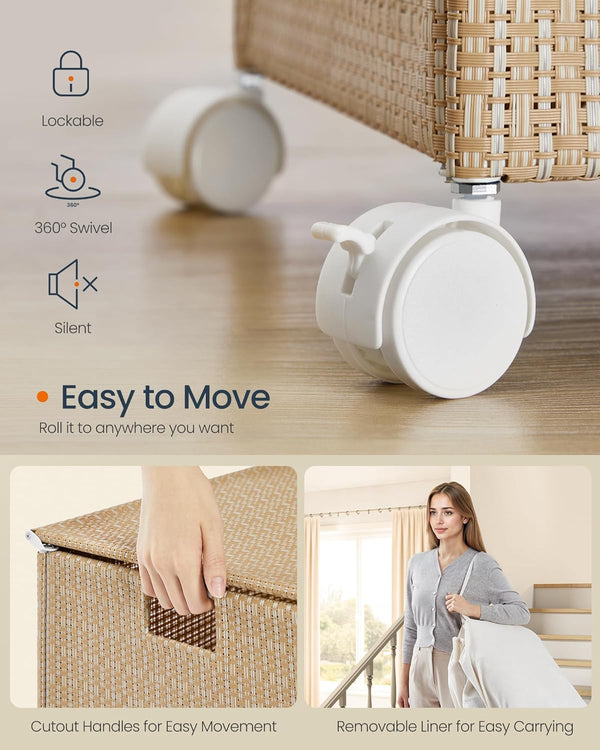 Laundry Sorter on Wheels – 3 Sections