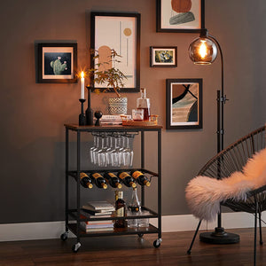 Bar Trolley with Wine & Glass Holders - Karrari
