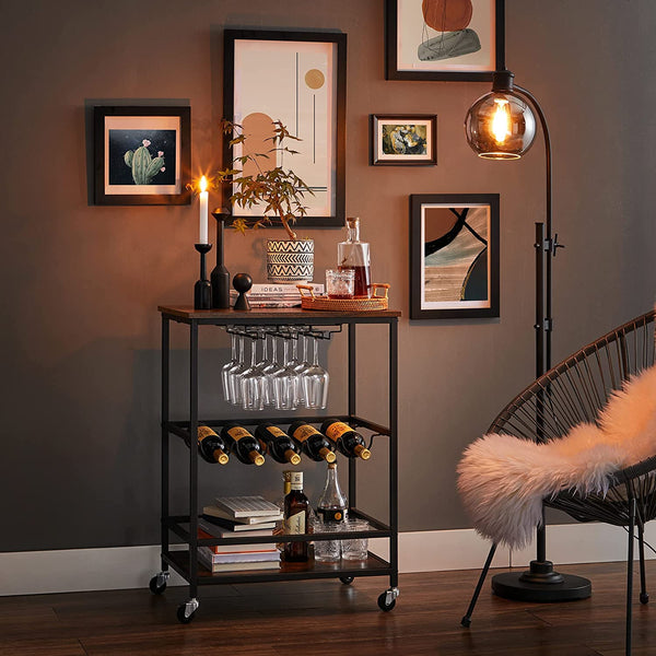 Bar Trolley with Wine & Glass Holders - Karrari