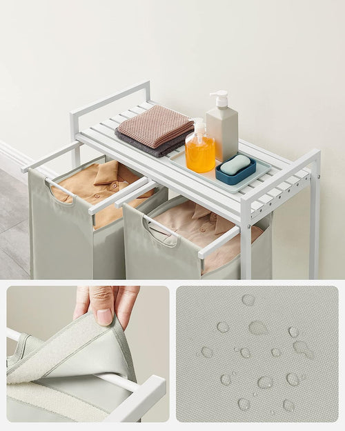 Laundry Hamper - 2 Removable Oxford Fabric Bags - Karrari