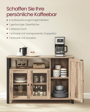 Sideboard Cabinet - Glass Doors & Adjustable Shelves - Karrari