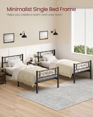 Metal Single Bed Frame - Black - Karrari
