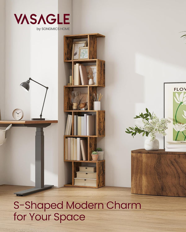6-Tier Storage Shelf – Bookcase & Room Divider