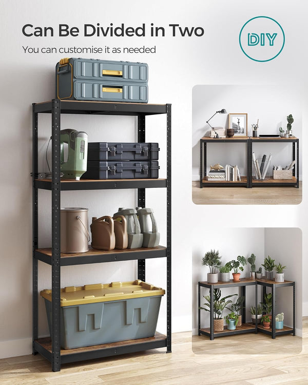 Industrial Shelving Unit – 4 Adjustable Shelves, (40x80x160cm) - Karrari