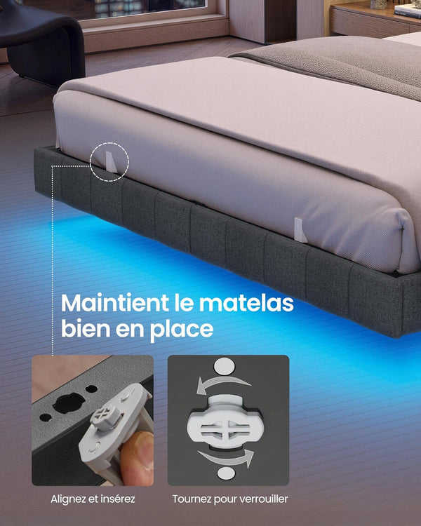 Double Bed Frame (140x190cm) LED Lighting & Electrical Outlets