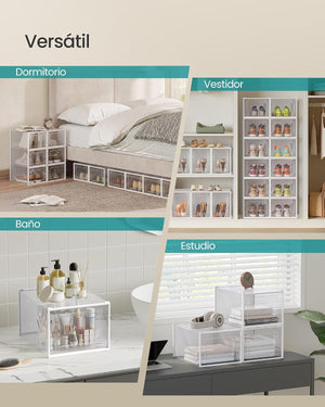 Set of 12 Clear Stackable Shoe Storage Boxes