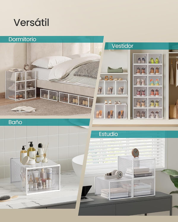 Set of 12 Clear Stackable Shoe Storage Boxes
