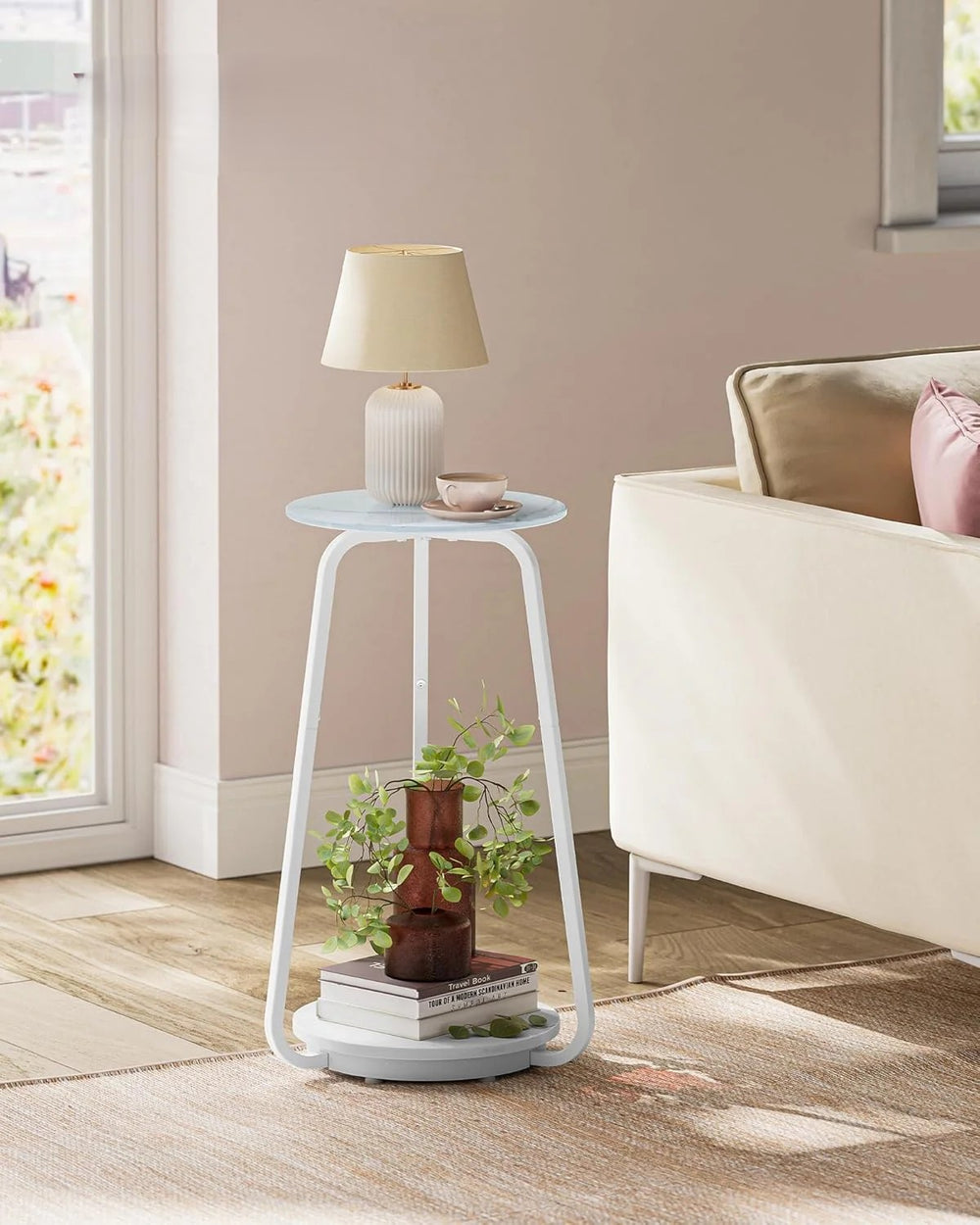 2-Tier Glass Bedside Table - Karrari