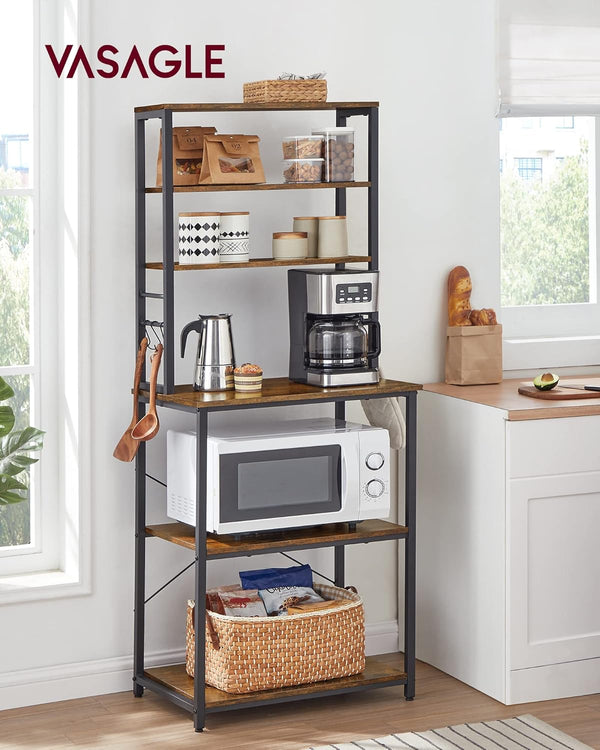 Kitchen Baker’s Rack with Shelves and Hooks