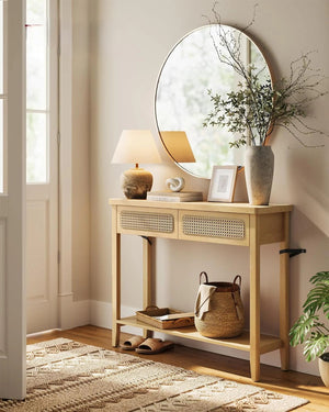 Boho Oak Beige Console Table - Karrari