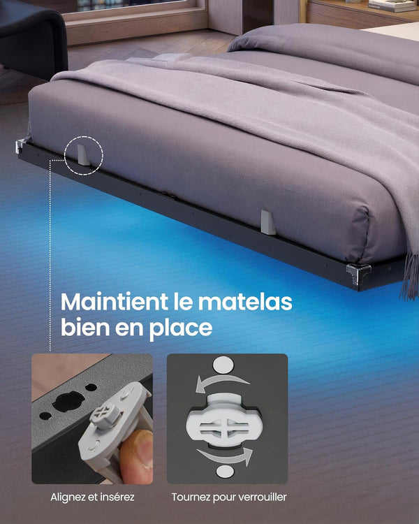Double Bed Frame (140x190cm) LED Lighting & Electrical Outlets