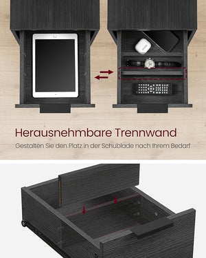 Side Table with Power Strip & Drawers - Karrari