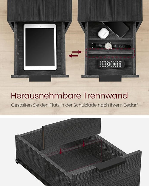 Side Table with Power Strip & Drawers - Karrari