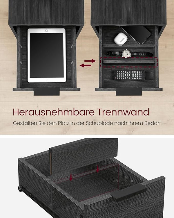 Side Table with Power Strip & Drawers - Karrari