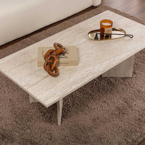 Elegant Coffee Table Travertine Colour - Karrari