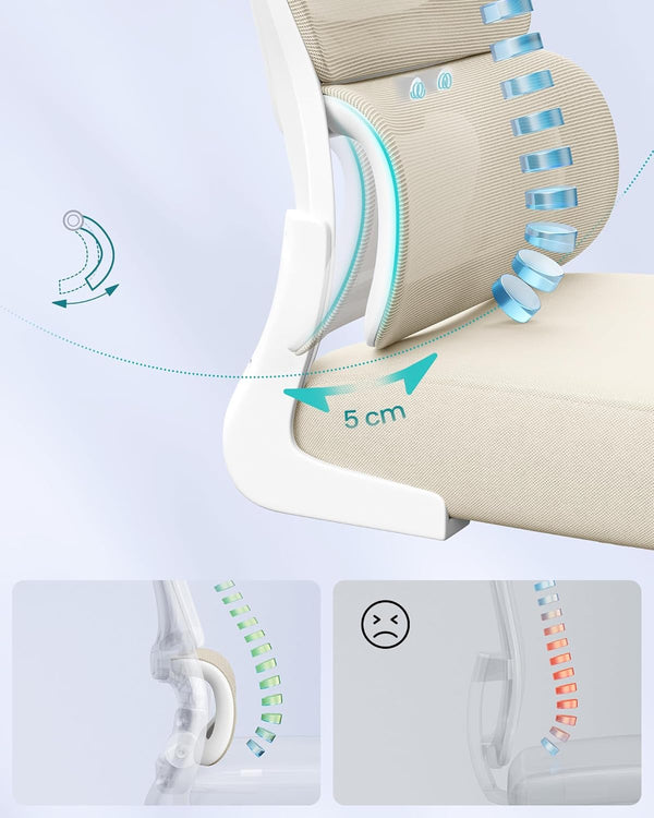 Ergonomic Chair with Double-Layer Breathable Mesh Fabric & Adjustable Headrest - Karrari