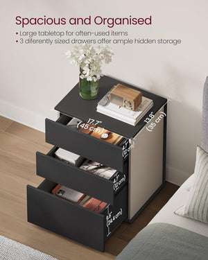Nightstand with 3 Storage Drawers – Minimalist Design