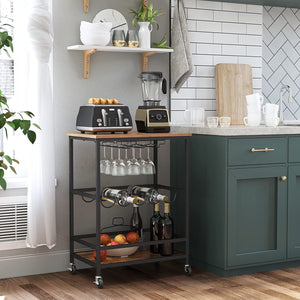 Bar Trolley with Wine & Glass Holders - Karrari